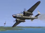 Asisbiz IL2 UF Ki 61 Hei 244 Sentai Y33 dog fighting with B 25 Mitchells V18