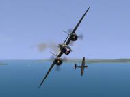 Asisbiz IL2 UF Ki 61 Hei 244 Sentai Y33 dog fighting with B 25 Mitchells V20