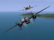 Asisbiz IL2 UF Ki 61 Hei 244 Sentai Y33 dog fighting with B 25 Mitchells V22