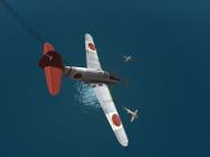 Asisbiz IL2 UF Ki 61 Hei 244 Sentai Y33 dog fighting with B 25 Mitchells V28