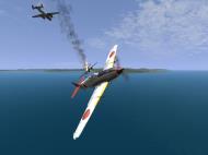 Asisbiz IL2 UF Ki 61 Hei 244 Sentai Y33 dog fighting with B 25 Mitchells V33