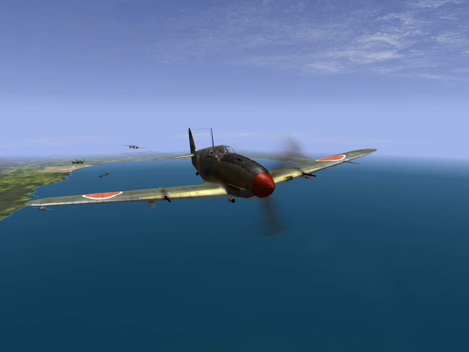 IL2 BL Ki 61 55 Sentai 1 Chutai attacking B 25 Mitchells Philippines V03