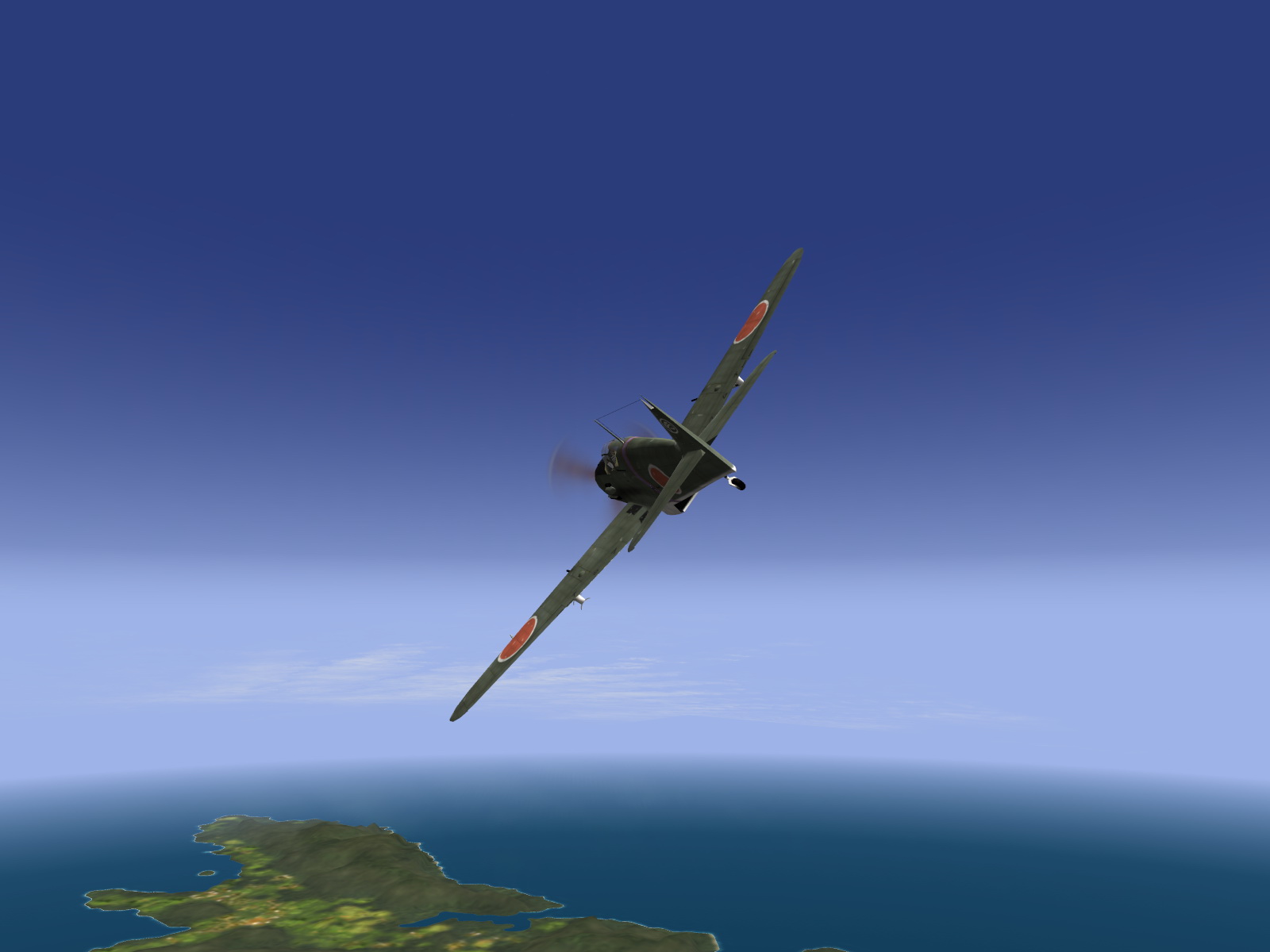 IL2 BL Ki 61 55 Sentai 1 Chutai banking hard left Philippines V02