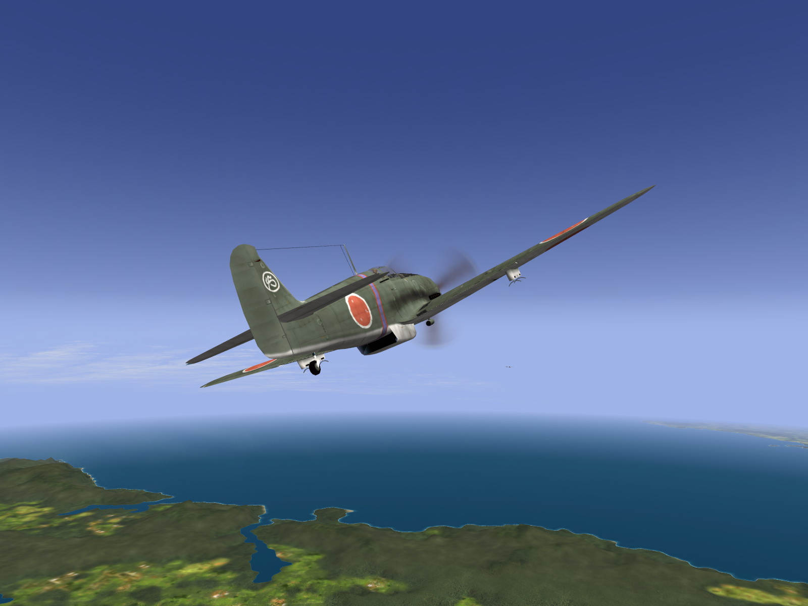 IL2 BL Ki 61 55 Sentai 1 Chutai dog fighting over Sulu Sea Philippines V04