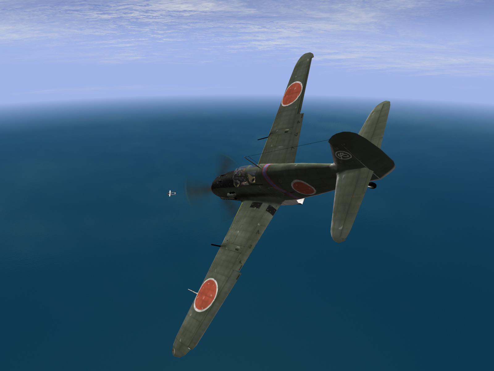IL2 BL Ki 61 55 Sentai 1 Chutai dog fighting with a P 38 over Leyte Gulf Philippines V01