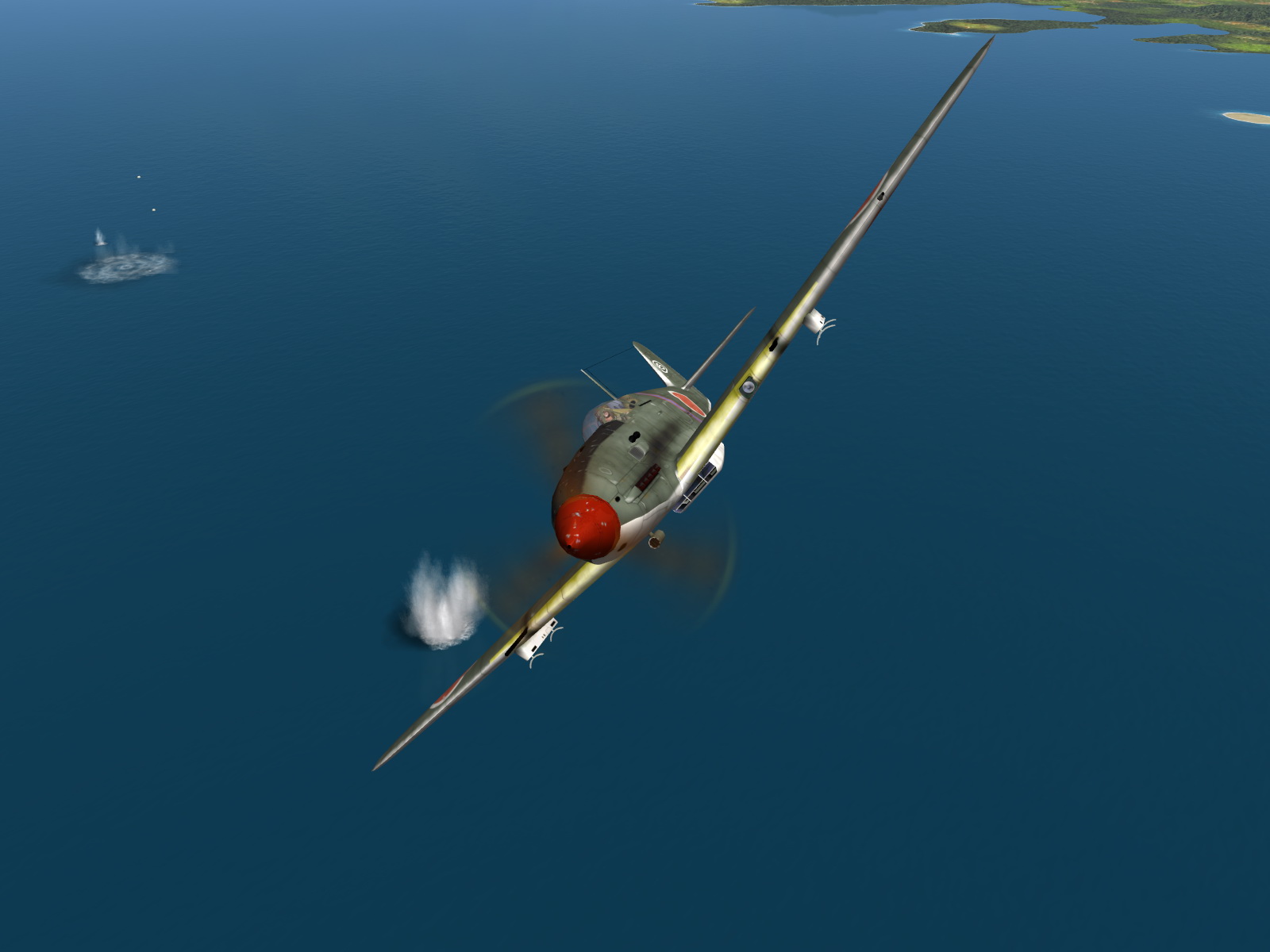IL2 BL Ki 61 55 Sentai 1 Chutai splashing two B 25 Mitchells Philippines V02