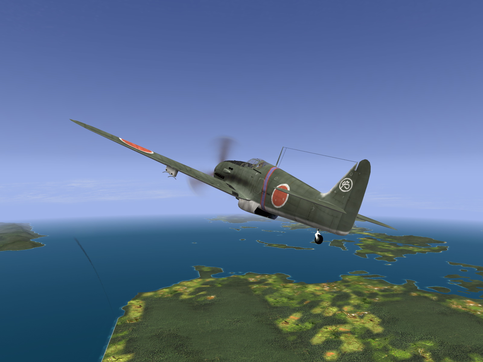 IL2 BL Ki 61 55 Sentai 1 Chutai watching an enemy aircraft crash Philippines V01