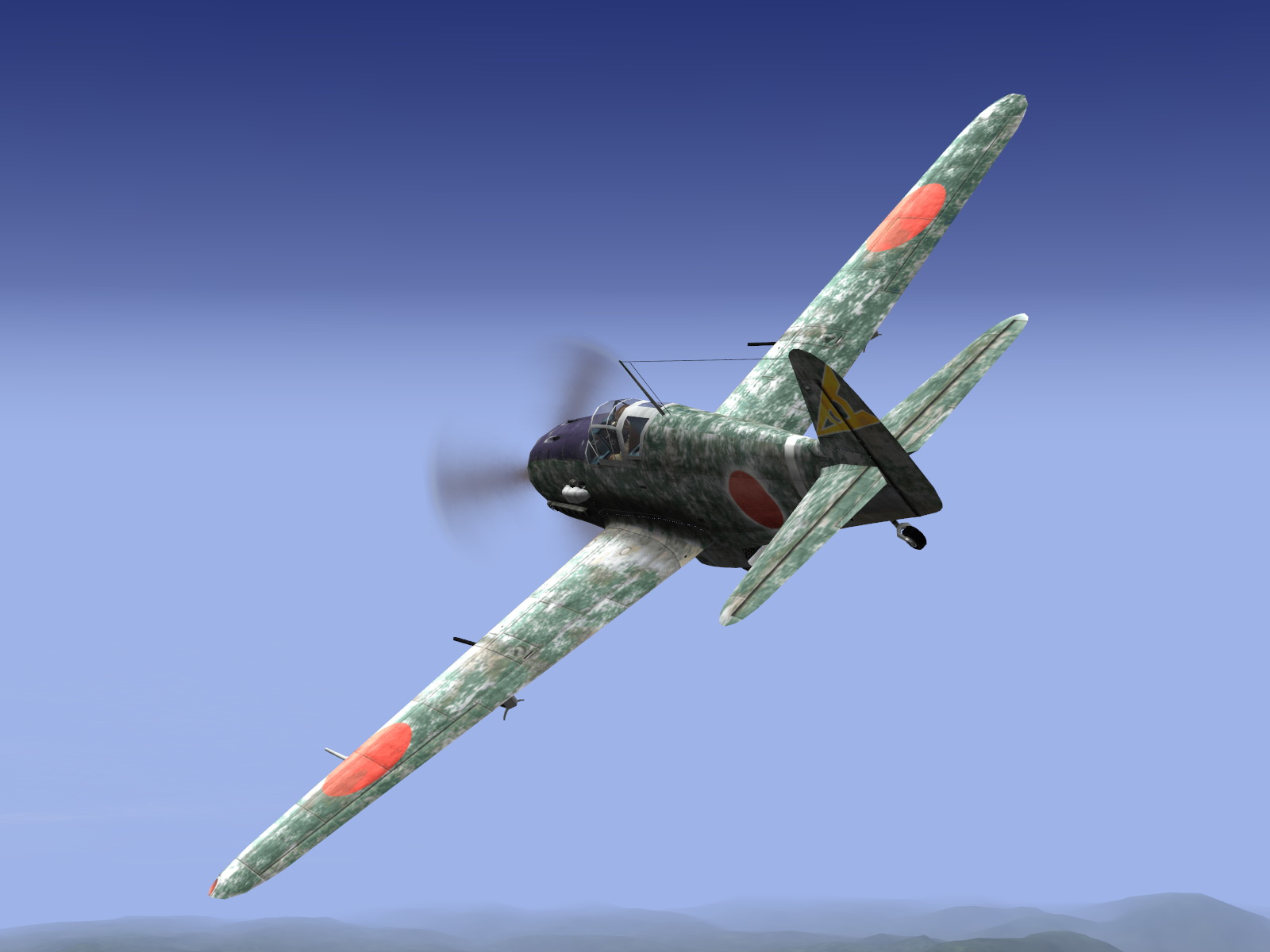 IL2 RD Ki 61 68 Sentai 1 Chutai banking left V01