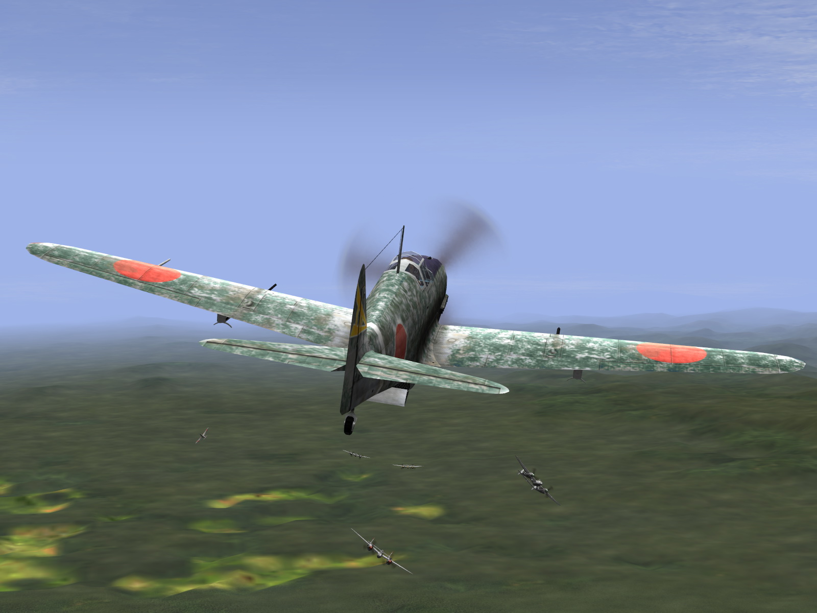IL2 RD Ki 61 68 Sentai 1 Chutai dog fighting with 5AF P 38s V03