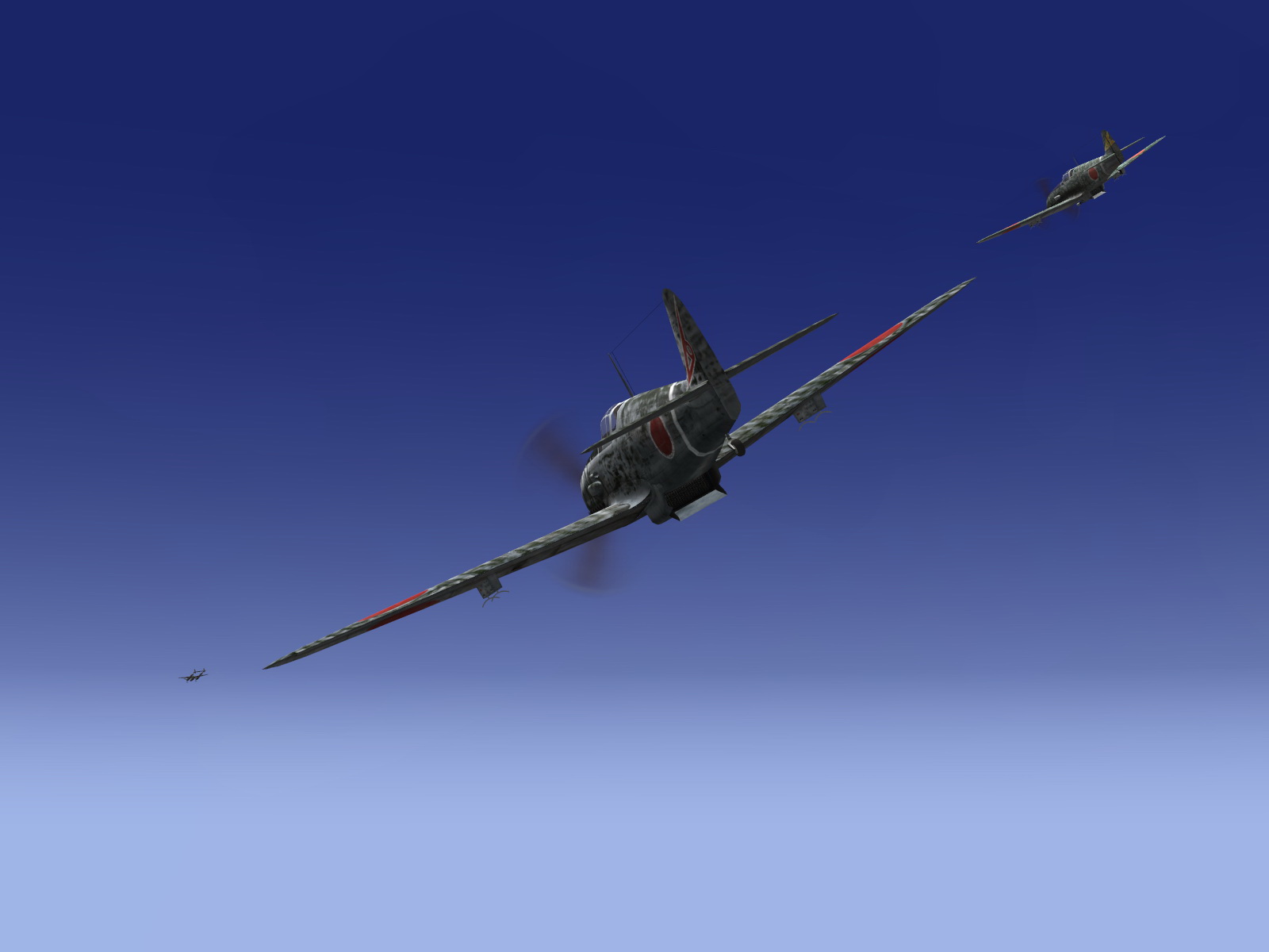 IL2 RD Ki 61 68 Sentai 1 Chutai pairing up to catch a P 38 Lightning V02a