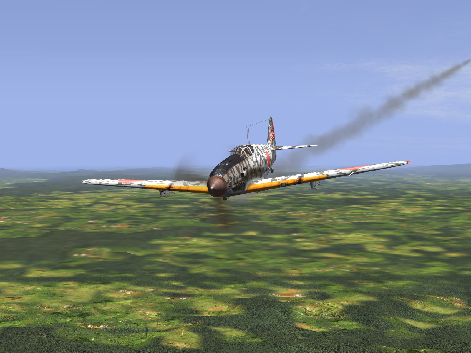 IL2 RD Ki 61 68 Sentai 2 Chutai 3C been hit getting out of Dodge V01