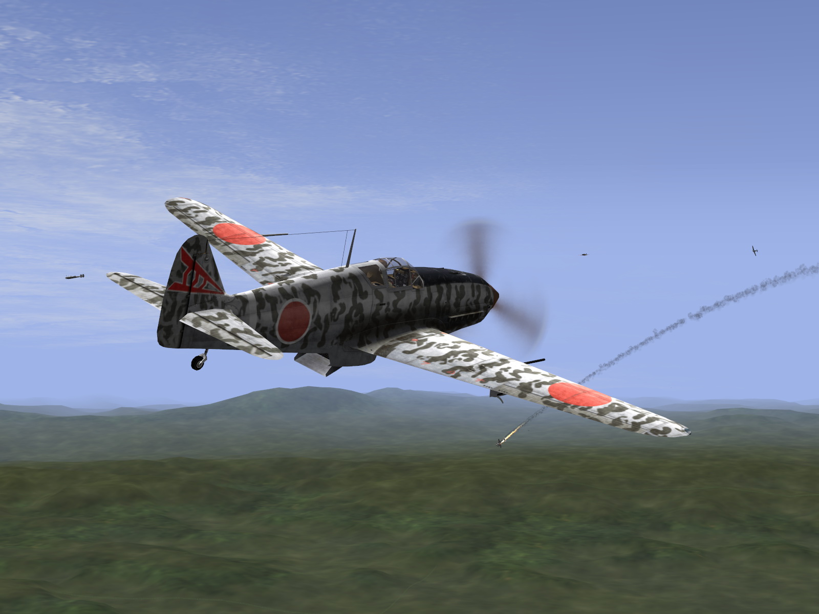 IL2 RD Ki 61 68 Sentai 2 Chutai 3C dog fighting with 5AF P 38s V06