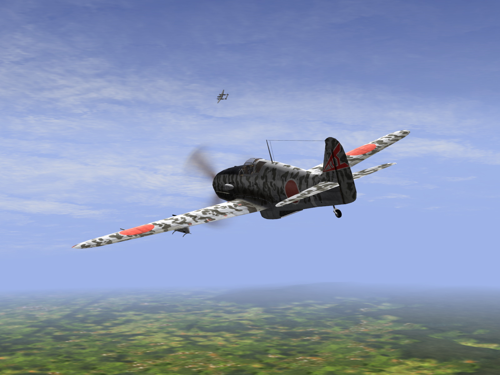 IL2 RD Ki 61 68 Sentai 2 Chutai 3C dog fighting with 5AF P 38s V11