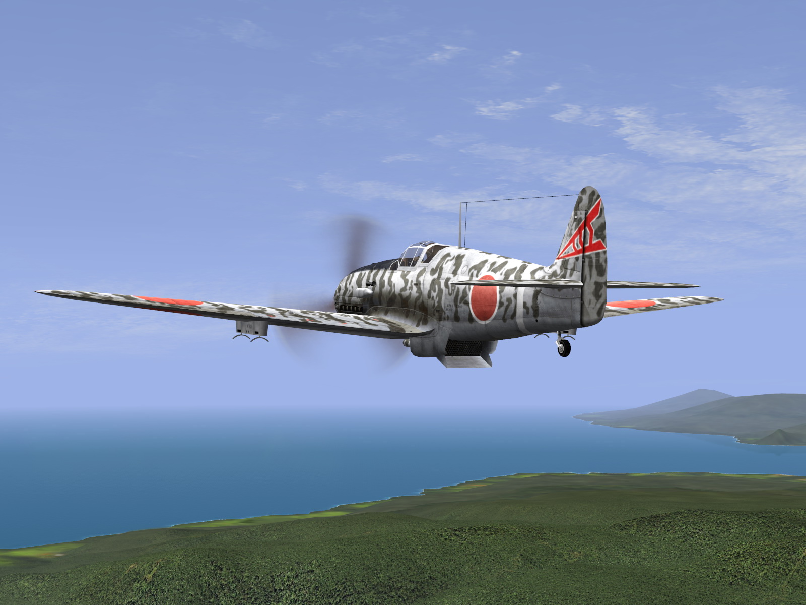 IL2 RD Ki 61 68 Sentai 2 Chutai 3C heading for the coast V02