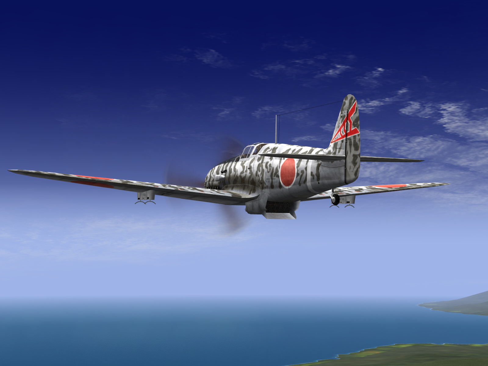 IL2 RD Ki 61 68 Sentai 2 Chutai 3C heading for the coast V03