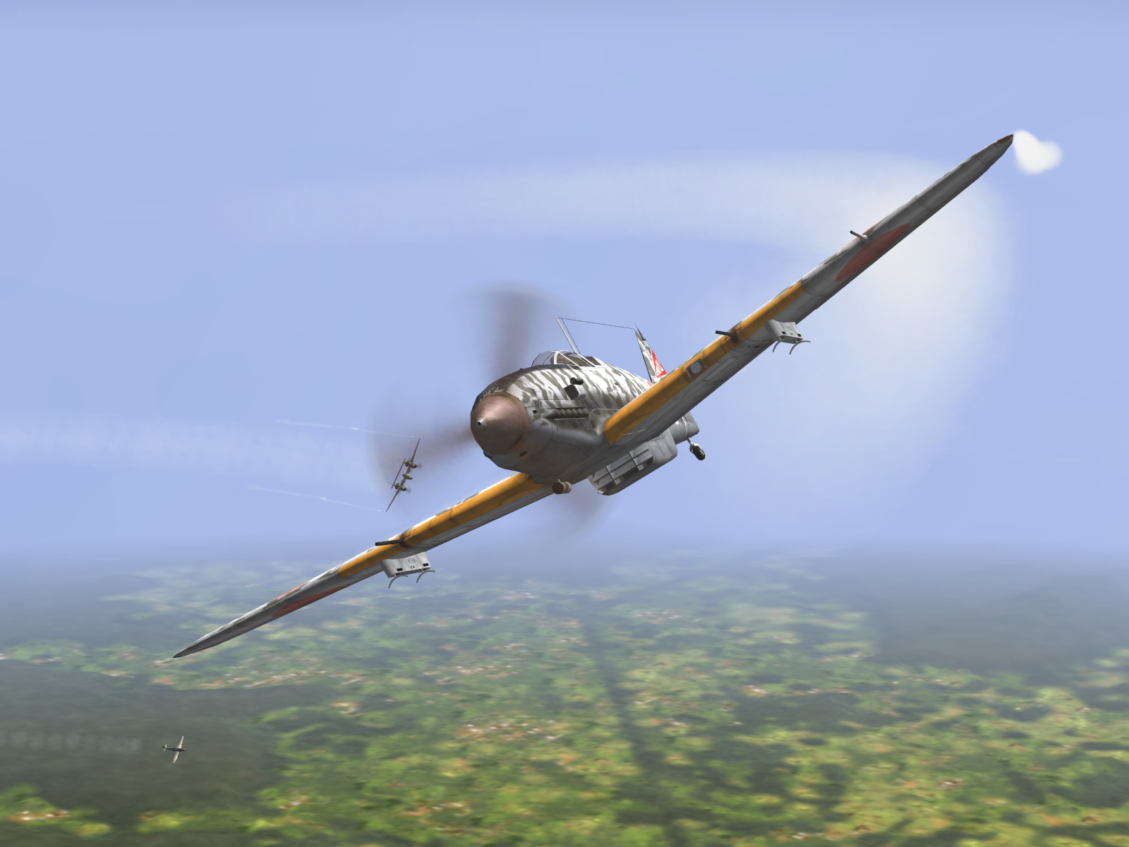 IL2 RD Ki 61 68 Sentai 2 Chutai 3C trying to out turn a P 38 V02