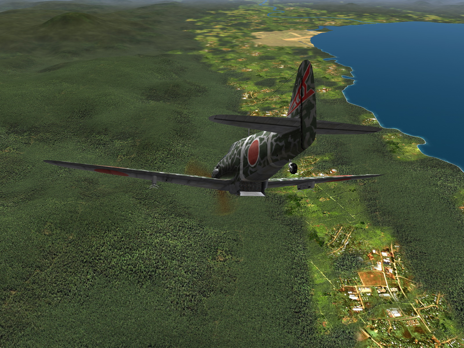 IL2 RD Ki 61 68 Sentai 2 Chutai diving on allied troops New Guinea V02