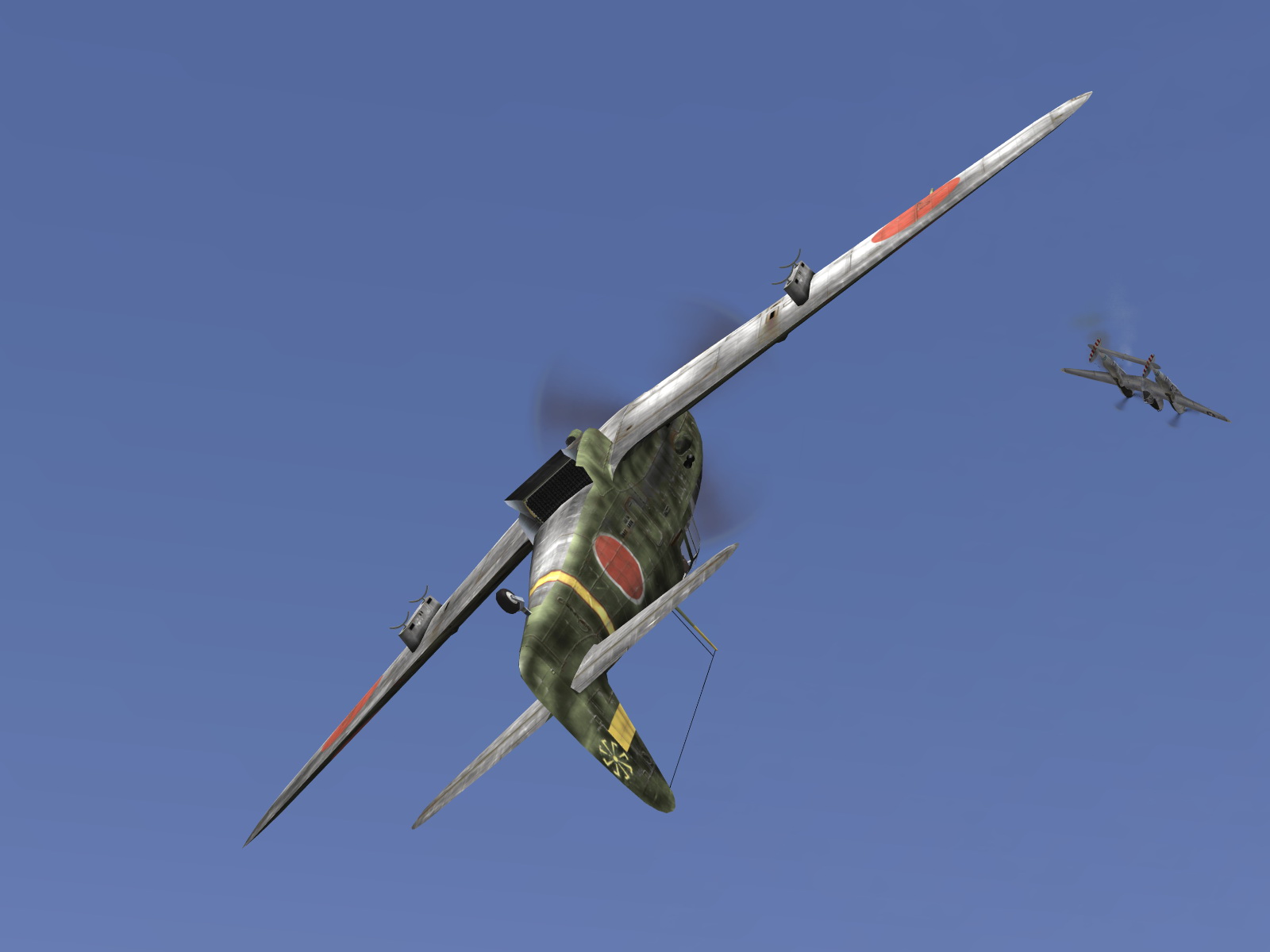 IL2 GB Ki 61 78 Sentai 2 Chutai dog fighting with 5AF P 38 Lightning V01