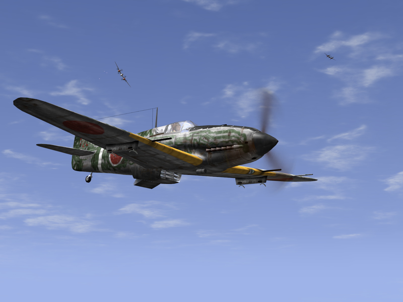 IL2 GB Ki 61 78 Sentai 2 Chutai dog fighting with 5AF P 38 Lightnings V01