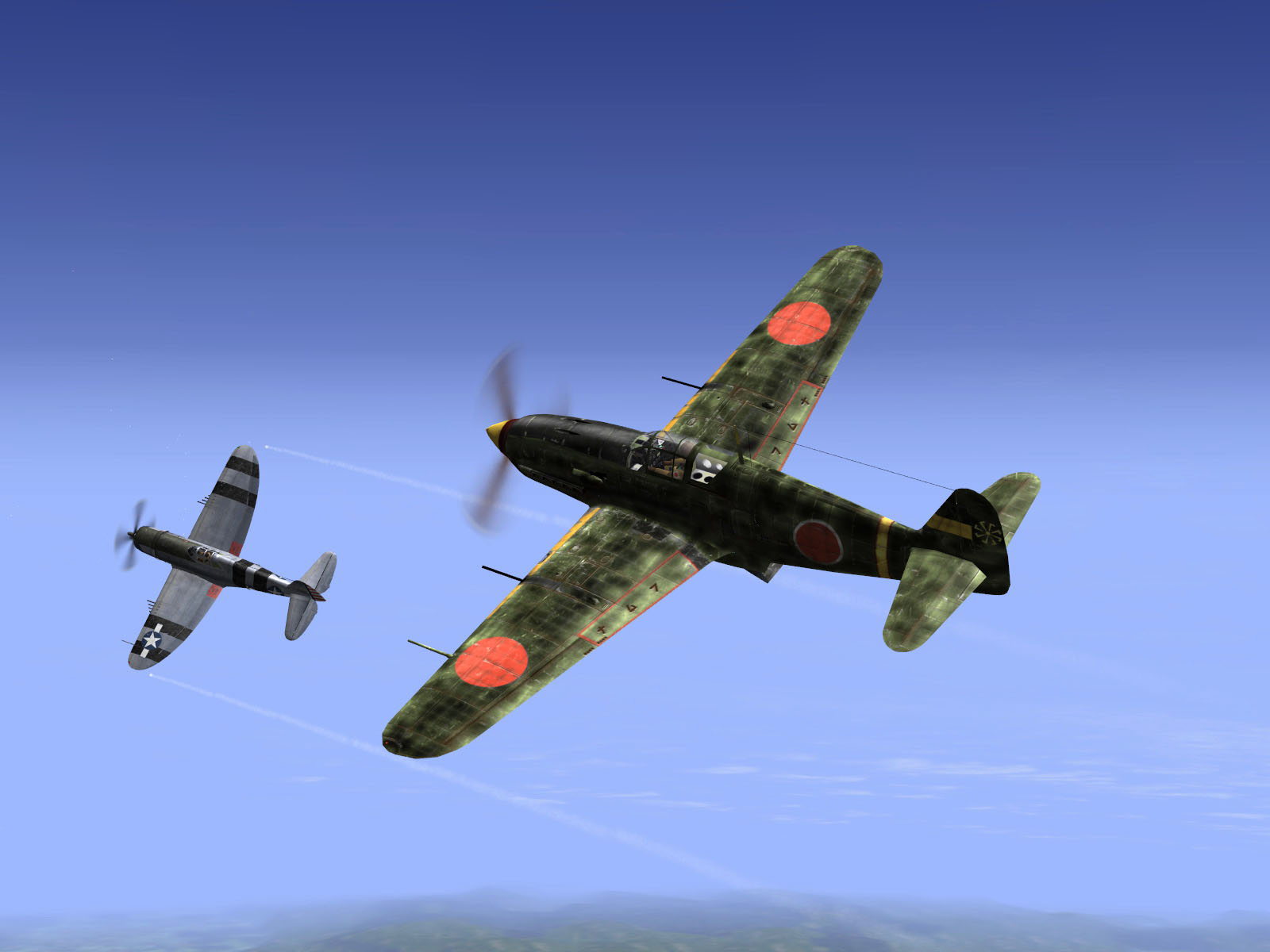 IL2 GB Ki 61 78 Sentai 2 Chutai dog fighting with 5AF P 47 Thunderbolt V06