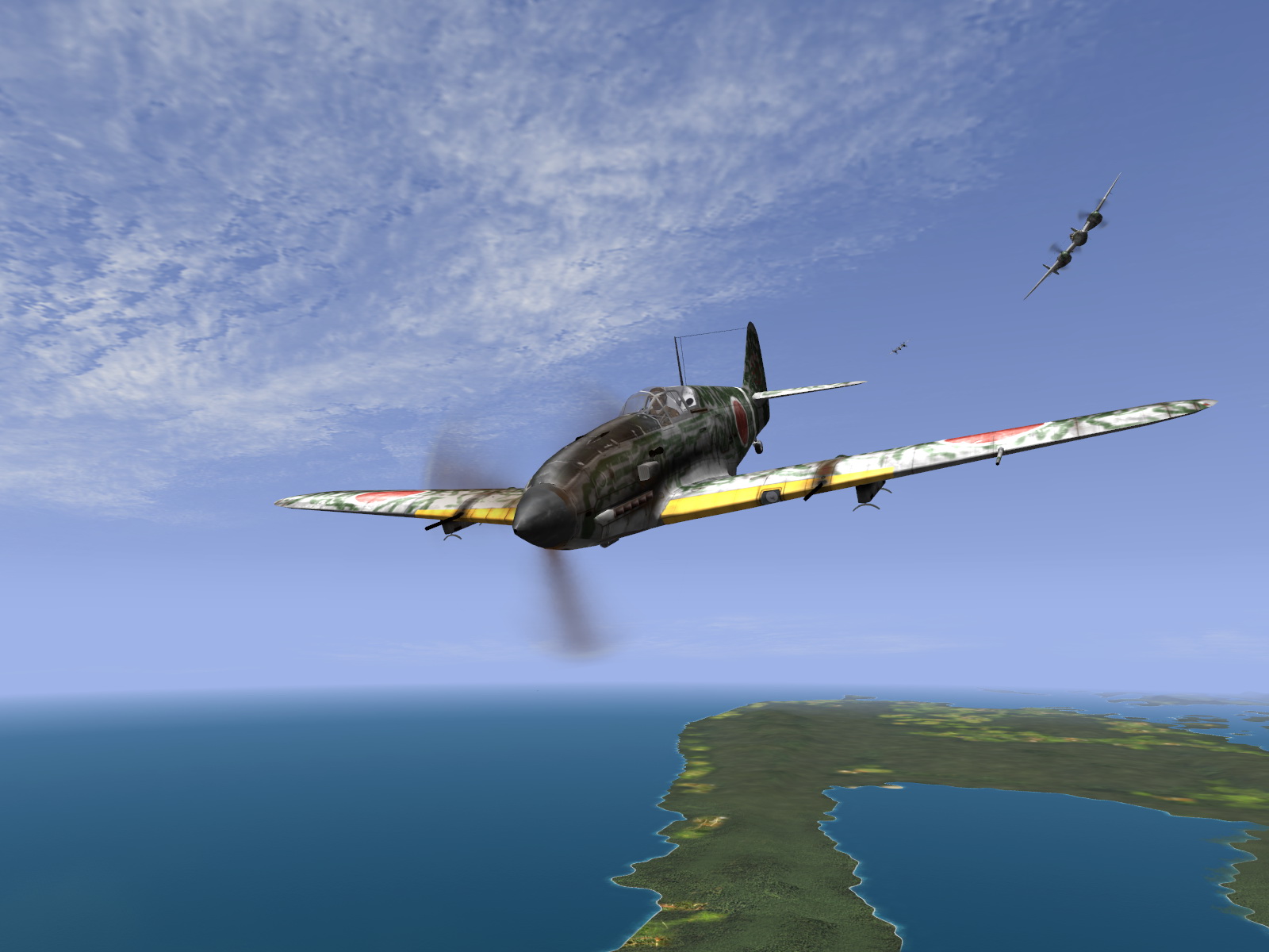 IL2 GB Ki 61 78 Sentai 2 Chutai in trouble with 5AF P 38 Lightnings V01