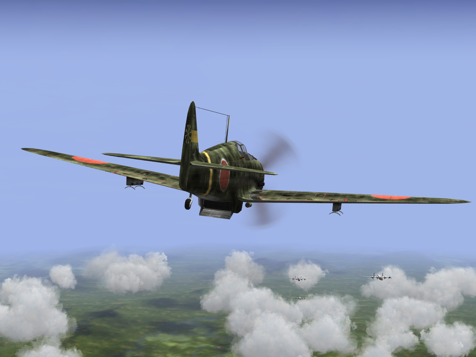 IL2 GB Ki 61 78 Sentai 3 Chutai attacking 5AF B 24 Liberators PNG V02