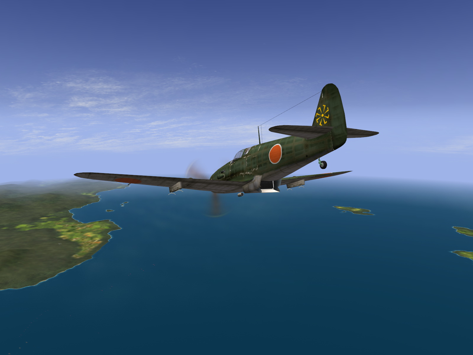 IL2 JP Ki 61 78 Sentai 3 Chutai diving to attack B25 Mitchells 7 O clock low V01