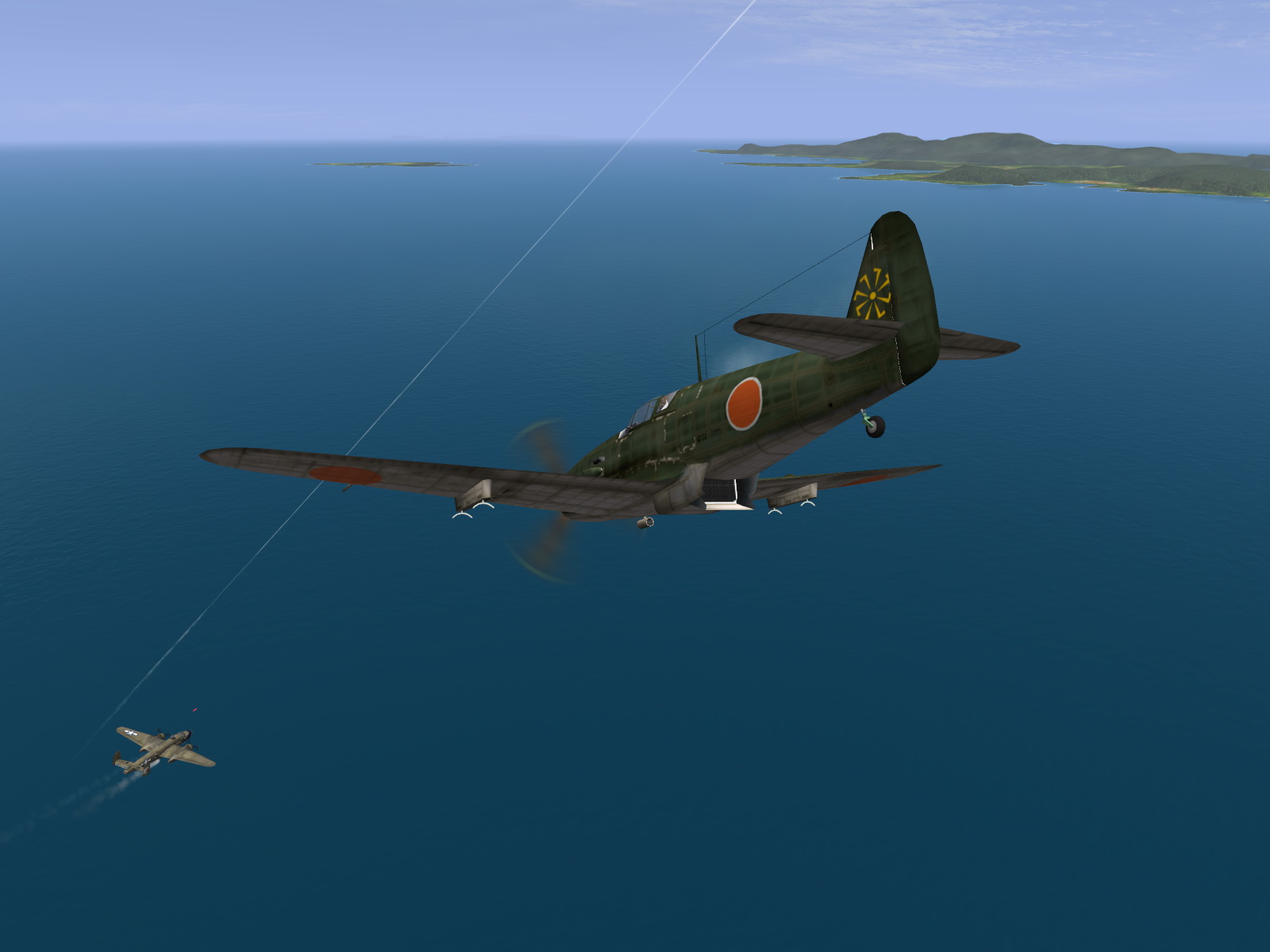 IL2 JP Ki 61 78 Sentai 3 Chutai dualing with 5AF B 25 Mitchells V04