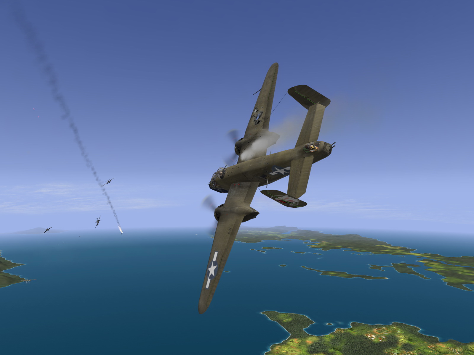 IL2 JP Ki 61 78 Sentai 3 Chutai dualing with 5AF B 25 Mitchells V10