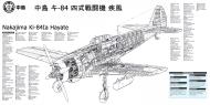 Asisbiz Artwork Nakajima Ki 84 technical drawing and cut away 0A