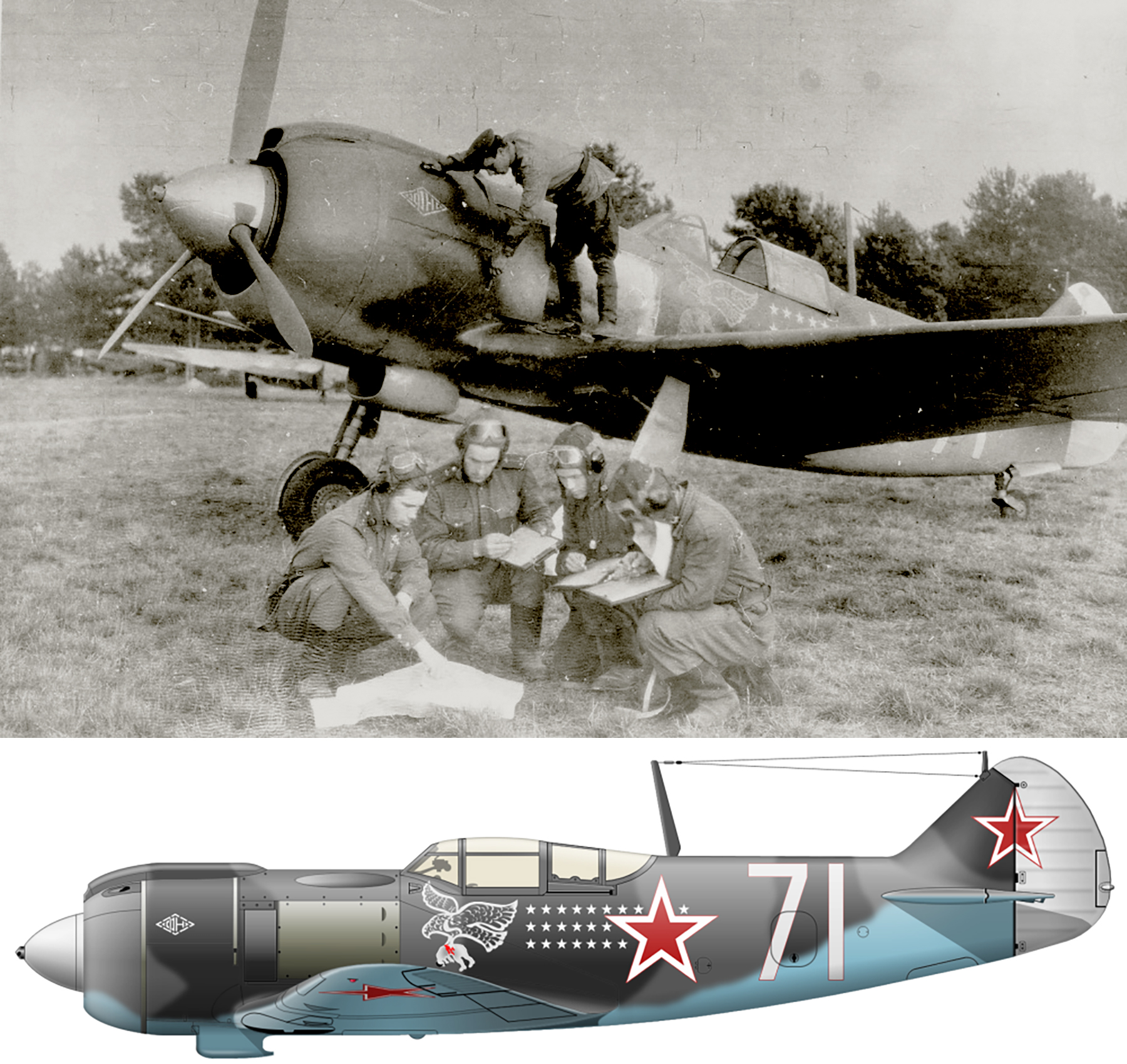 Lavochkin La 5FN 254IAP White 71 with Konstantin S Nazimov 1944 02