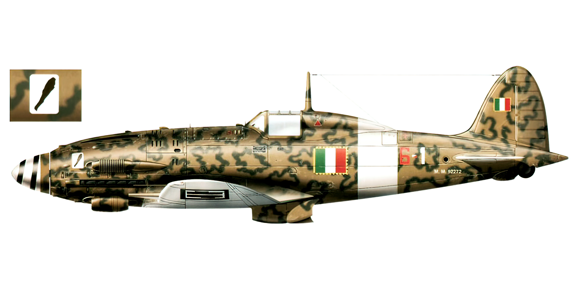 ANR Macchi MC205 Veltro 1 Gruppo Aeronautica Nazionale Repubblicana 6 1 MM92272 Northern Italy 1943 0A