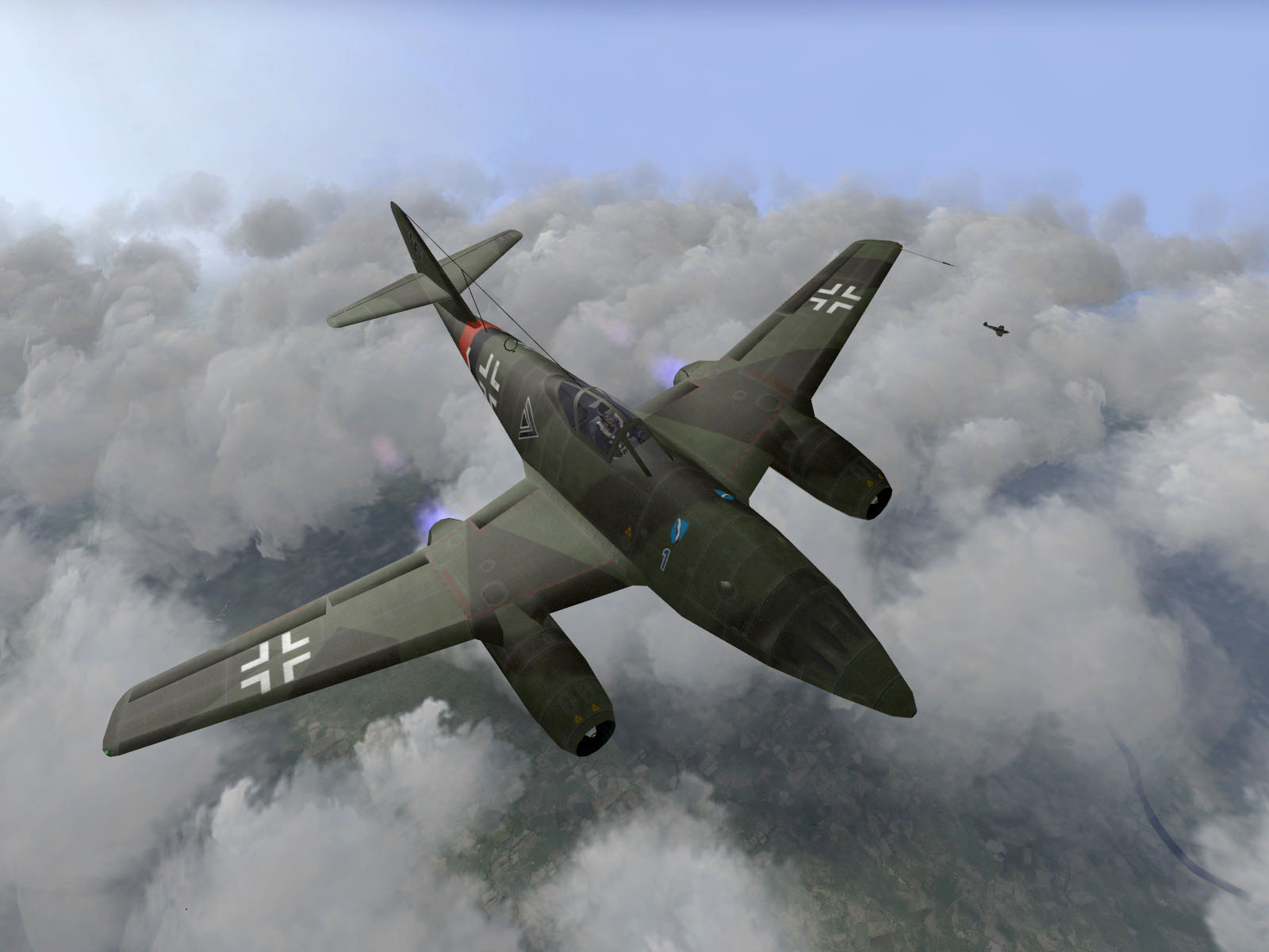 IL2 HM Me 262 Stab III.JG7 Blue 1 Rudolf Sinner guarding the German Reich V02