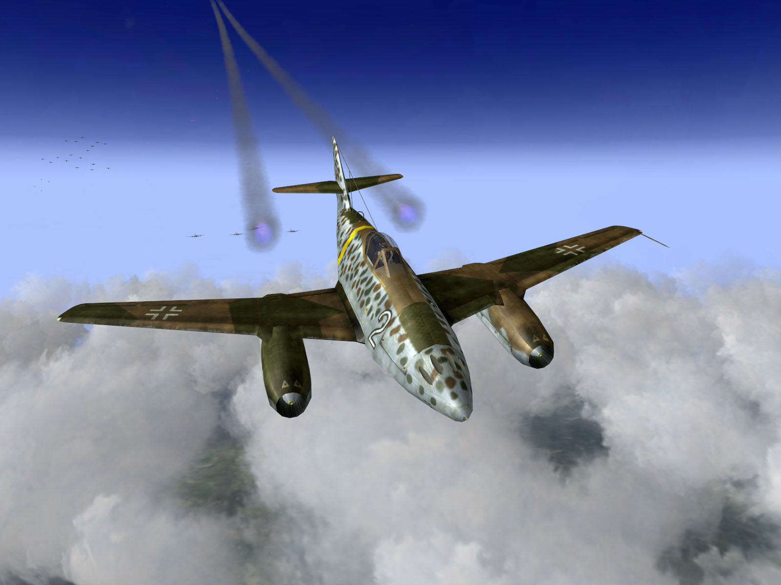 IL2 HS Me 262A 1.JG7 White 2 Erich Hohagen intercepting B 17s bandits over the Reich V03