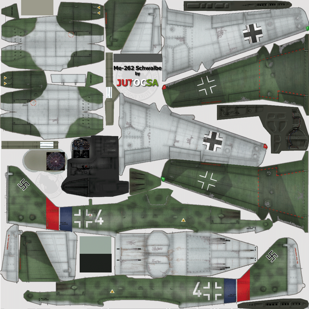 IL2 JA Me 262A1a 7.JG7 White 4+I Germany 1945