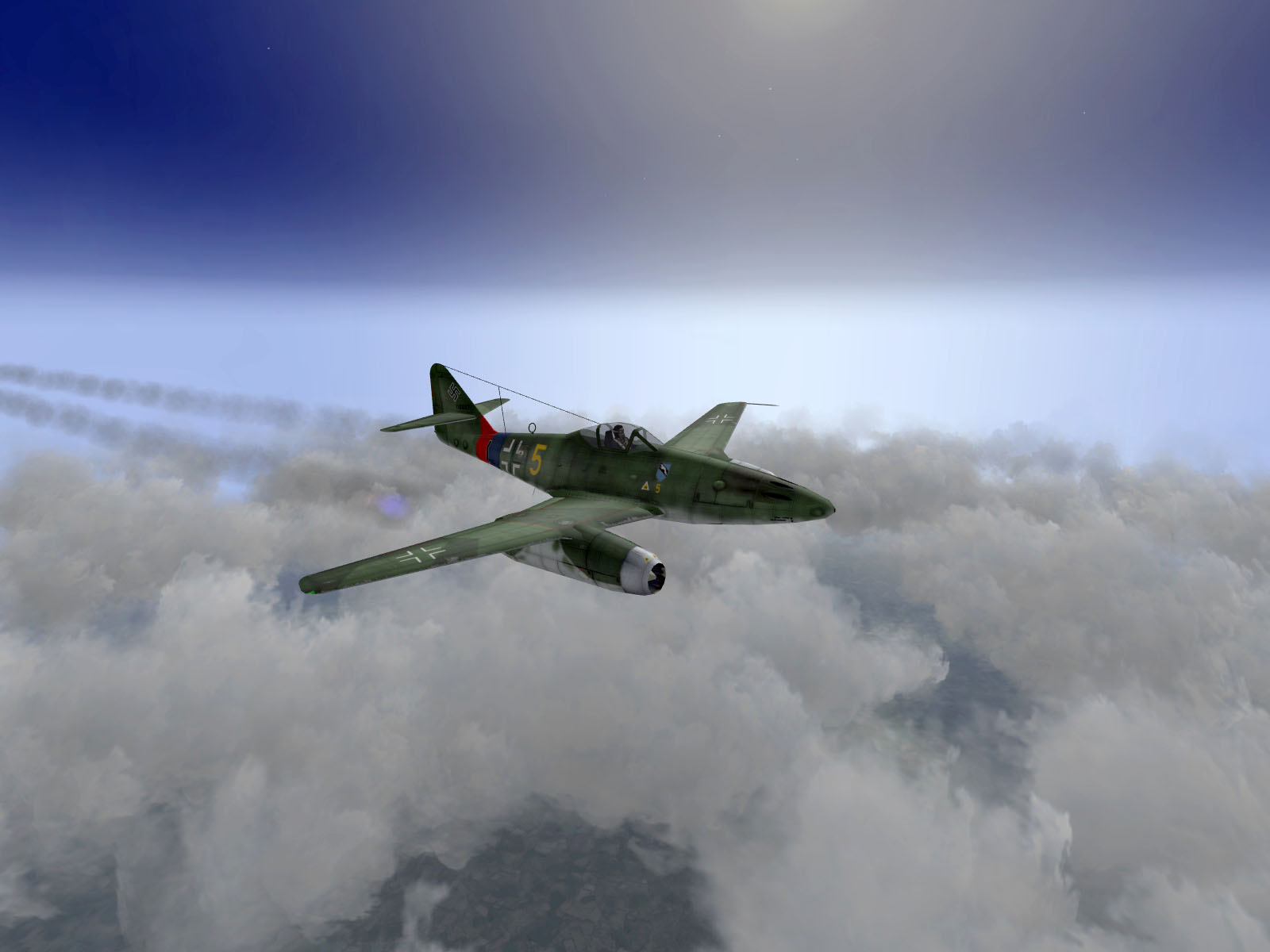 IL2 JA Me 262A1a 9.JG7 Yellow 5 being vectored into position V03