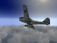 Asisbiz IL2 HS Me 262A 1.JG7 White 2 Erich Hohagen attacking enemy formations V03