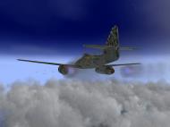 Asisbiz IL2 HS Me 262A 1.JG7 White 2 Erich Hohagen catching fleeing B 17s Reich V02