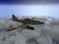 Asisbiz IL2 HS Me 262A 1.JG7 White 2 Erich Hohagen over storm clouds V02