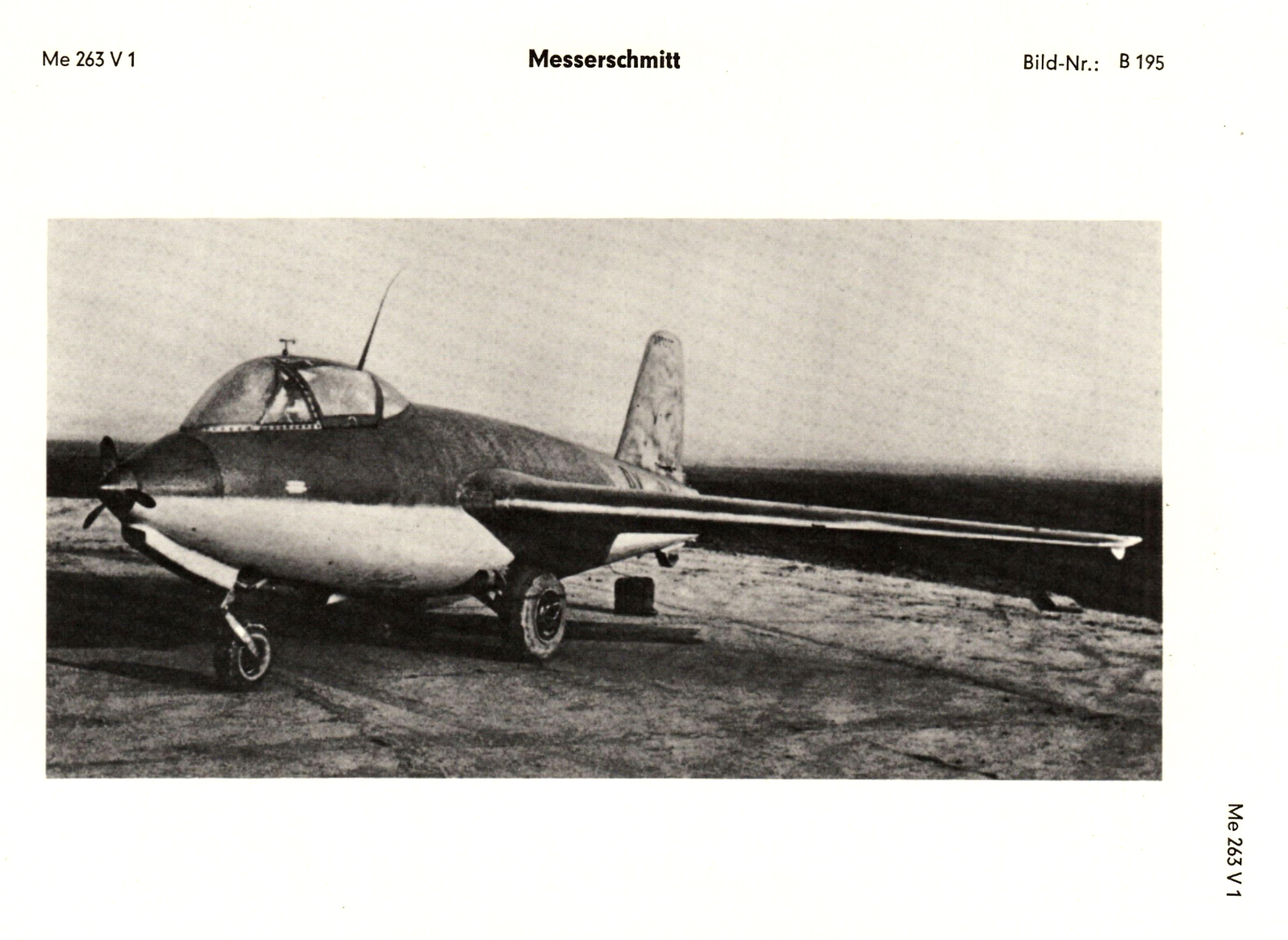 Messerchmitt Me 263V1 identification card ebay 01