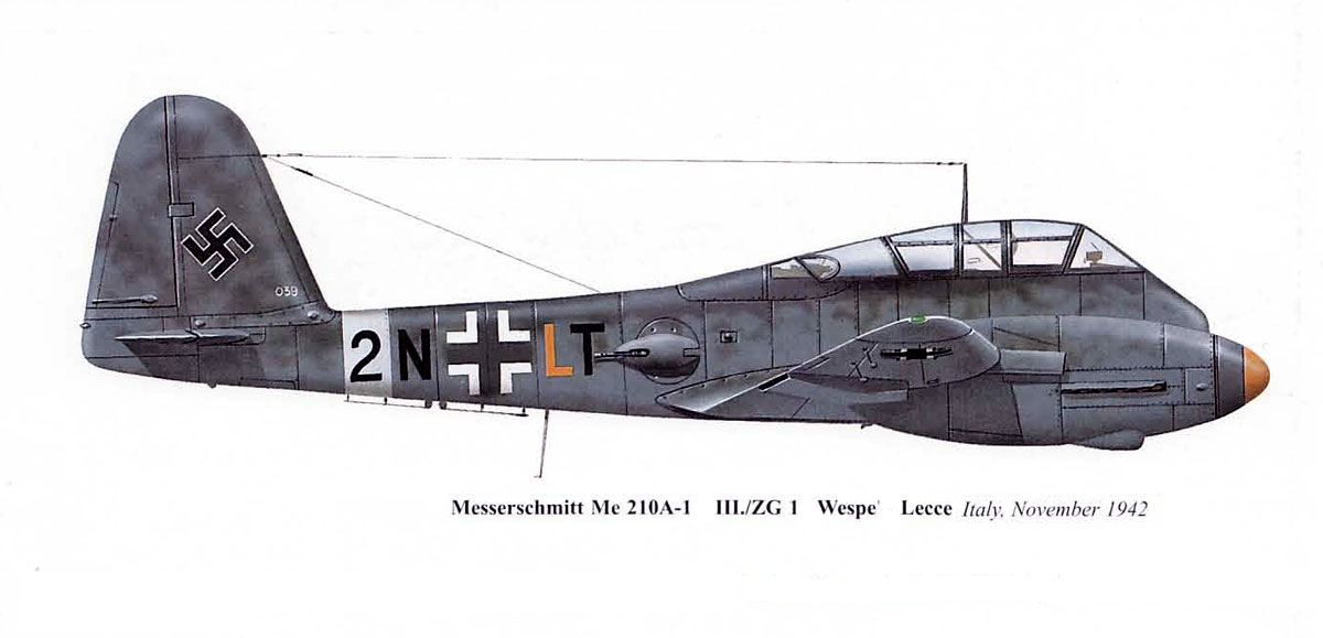 Messerschmitt Me 410A Hornisse 9.KG1 (2N+LT) Sicily 1943 0B
