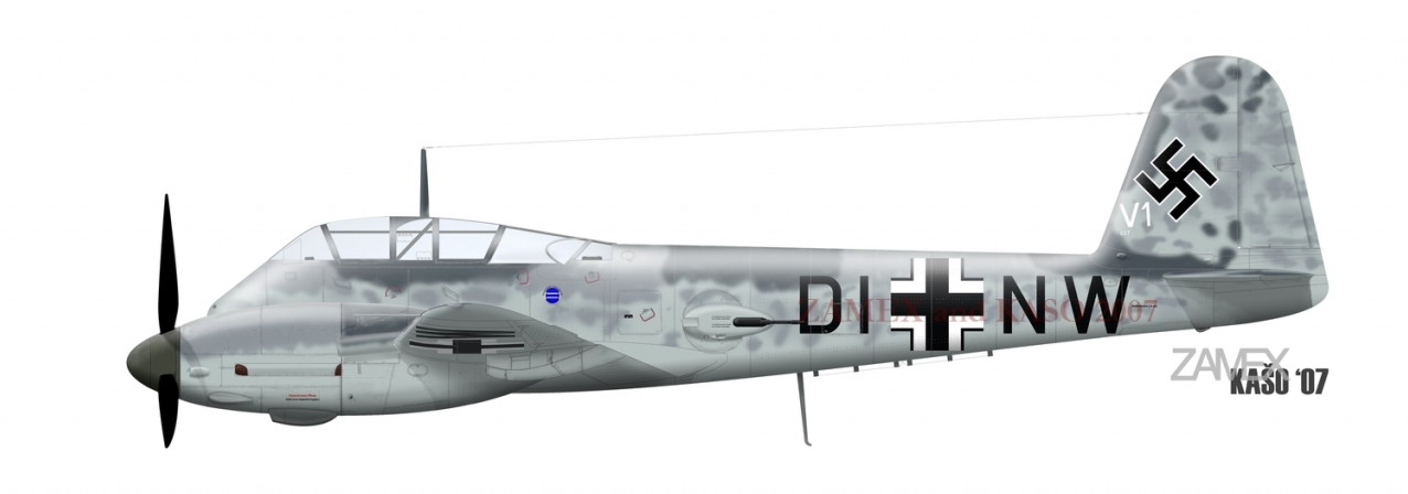Messerschmitt Me 410V1 Hornisse Stkz DI+NW WNr 210027 Prototype DB603A Rechlin 1941 0A