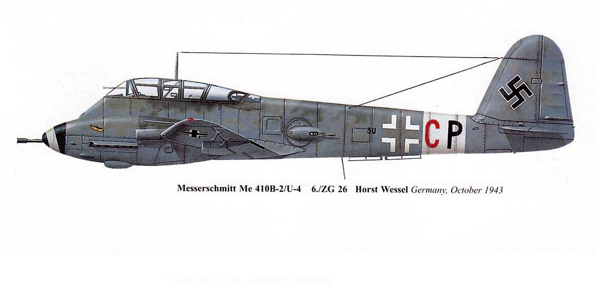 Messerschmitt Me 410B Hornisse 6.ZG26 (3U+CP) Germany 1944 0B