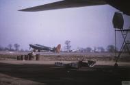 Asisbiz USAAF De Havilland Mosquito PRXVI 25BG654BS M with a 446BG B 24 Liberator foreground at Bungay 1944 FRE5455