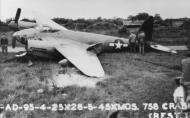Asisbiz USAAF De Havilland Mosquito PRXVI 25BG654BS NS758 Southern Belle belly landed at Watton 28th May 1945 FRE587