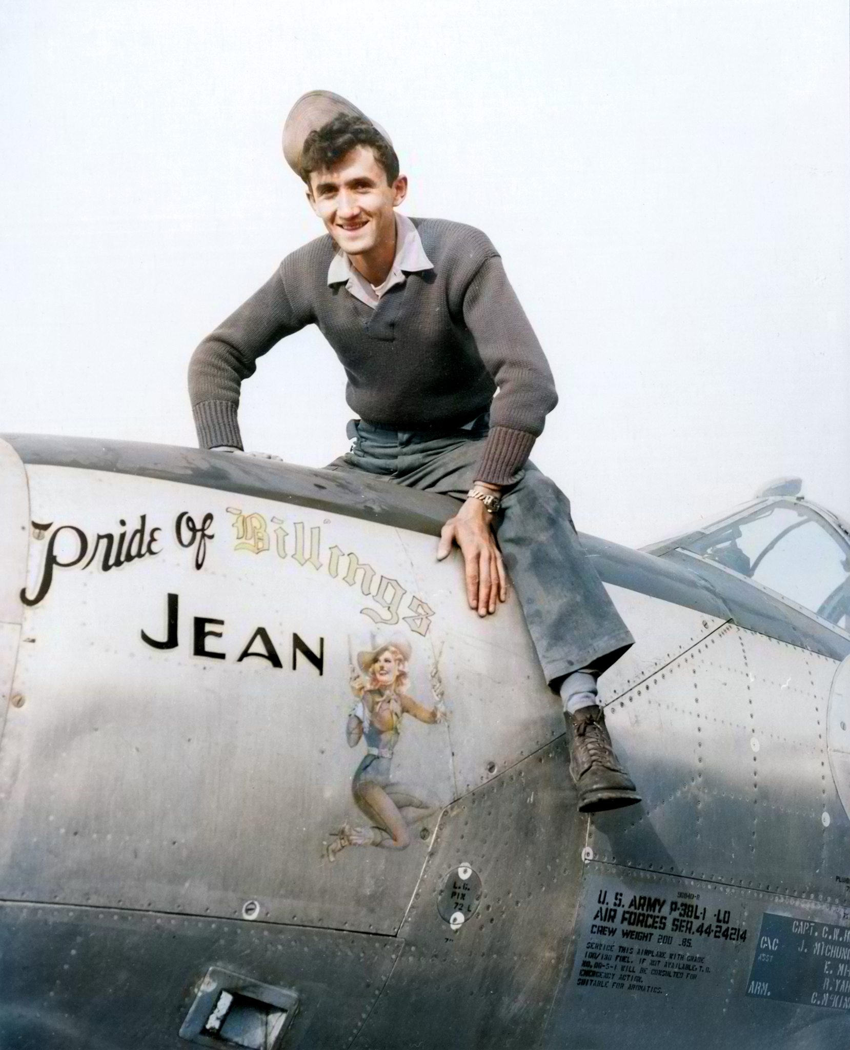 44-24214 P-38L Lightning 15AF 1FG94FS Pride of Billings Jean nose art left side Italy 1944 01