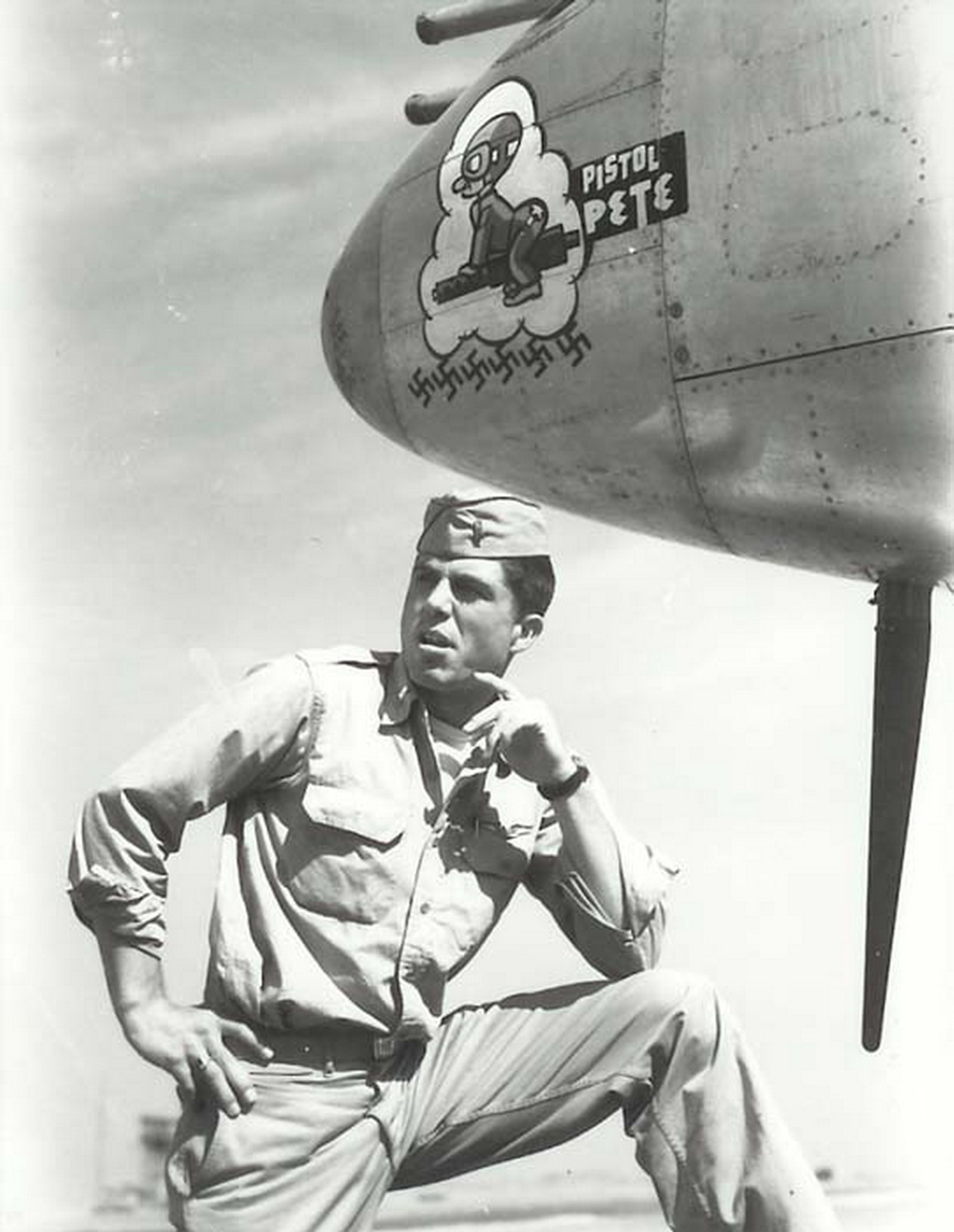 Lockheed P-38 Lightning 12AF 1FG27FS Pistol Pete nose art left side North Africa 01