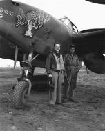 Asisbiz Lockheed P-38 Lightning 12AF 1FG Sweet Pea nose art left side North Africa 01