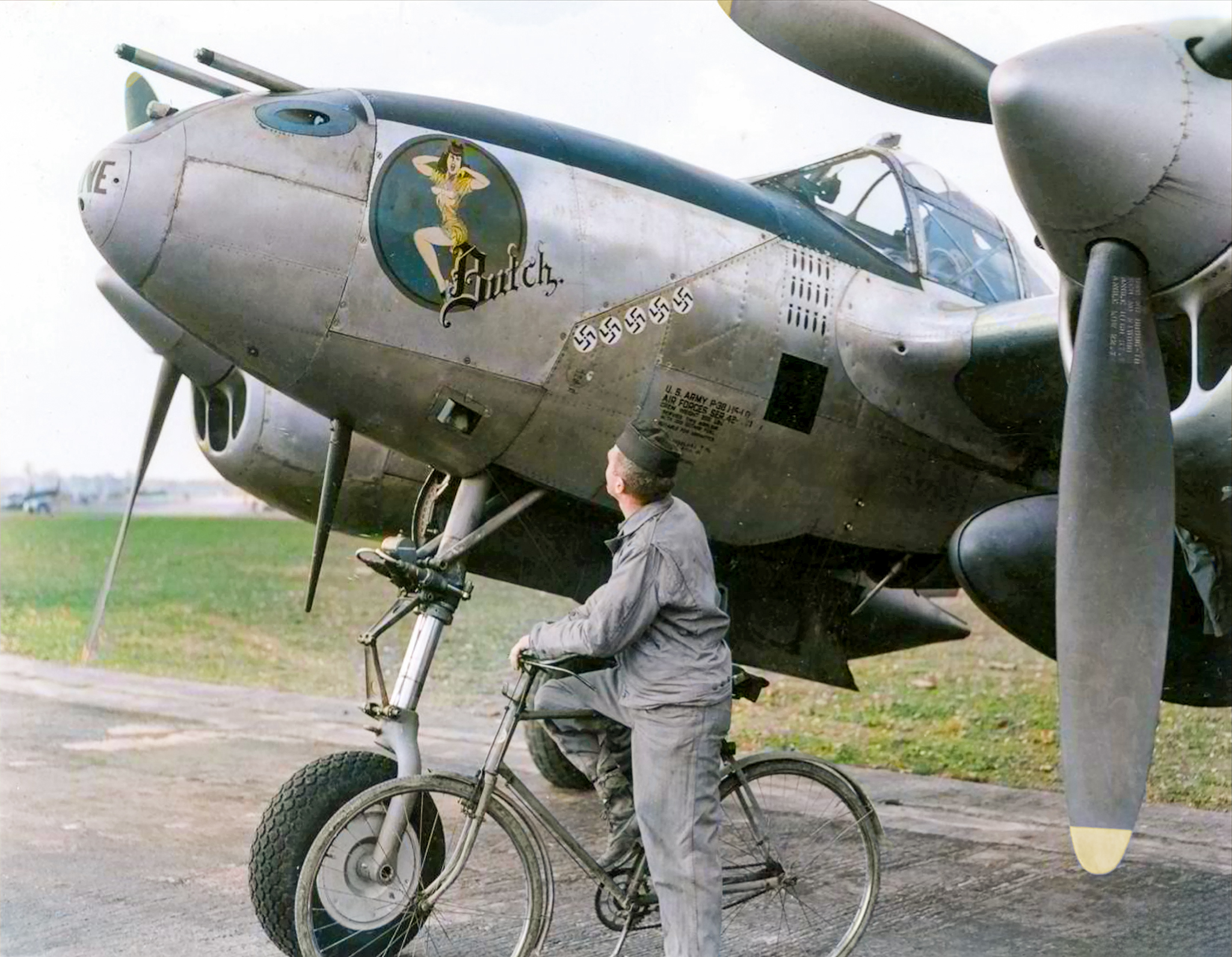 42-68017 P-38J Lightning 8AF 364FG383FS N2D Connie and Butch Inc flown by an ace LtCol George F Ceuleers FRE10042