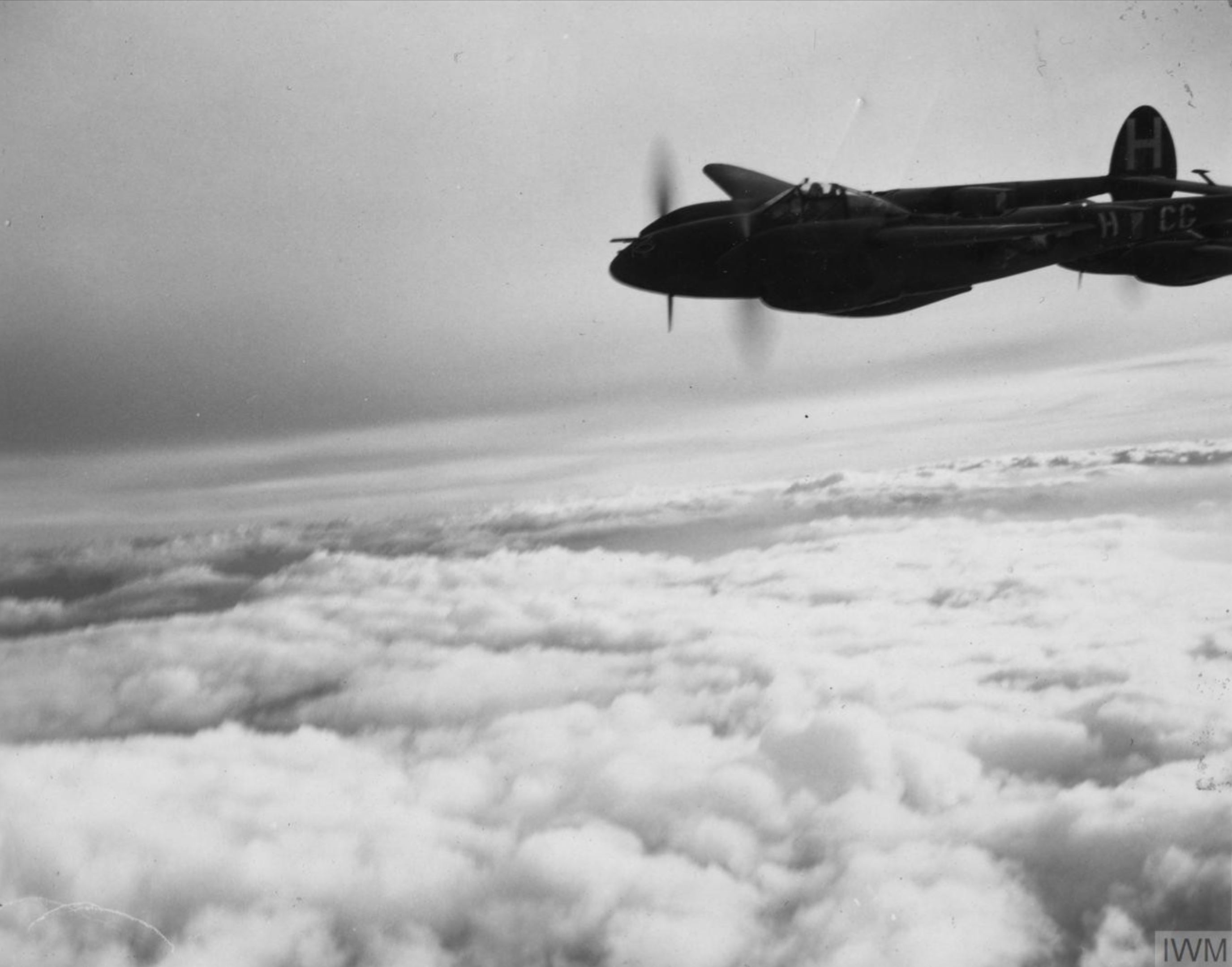 Lockheed P-38 Lightning 8AF 55FG38FS CGH in flight FRE2447